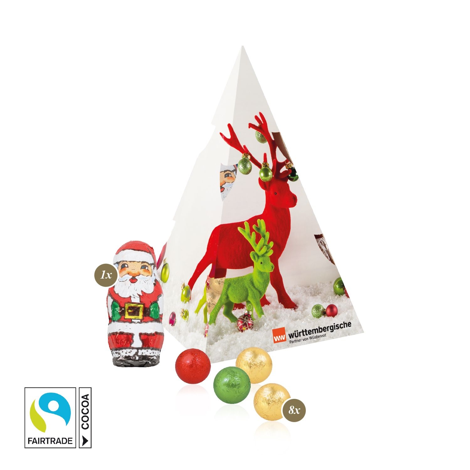CD95572-01Praesent _Weihnachtsbaum_ mit Fairtrade® Schokolade_ Milchschokolade Mischung