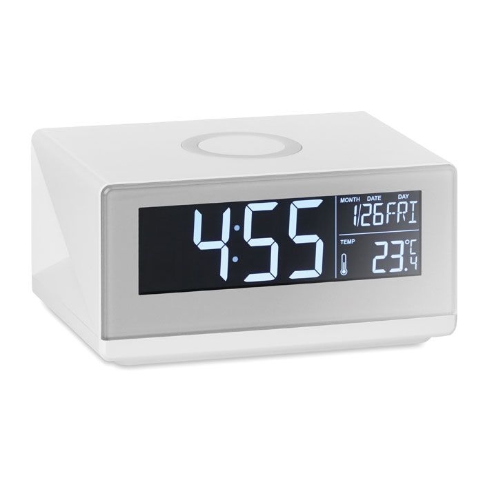 MO9588-06Sky Wireless Tischuhr mit Ladestation_ Weiss