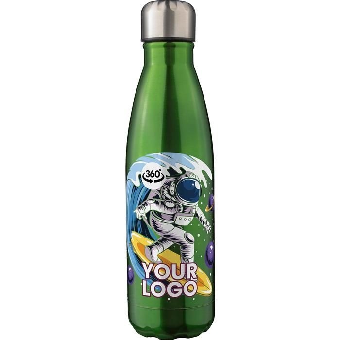 GI1171300-32Recyceltem doppelwandige Trinkflasche aus Edelstahl Lombok_ silber