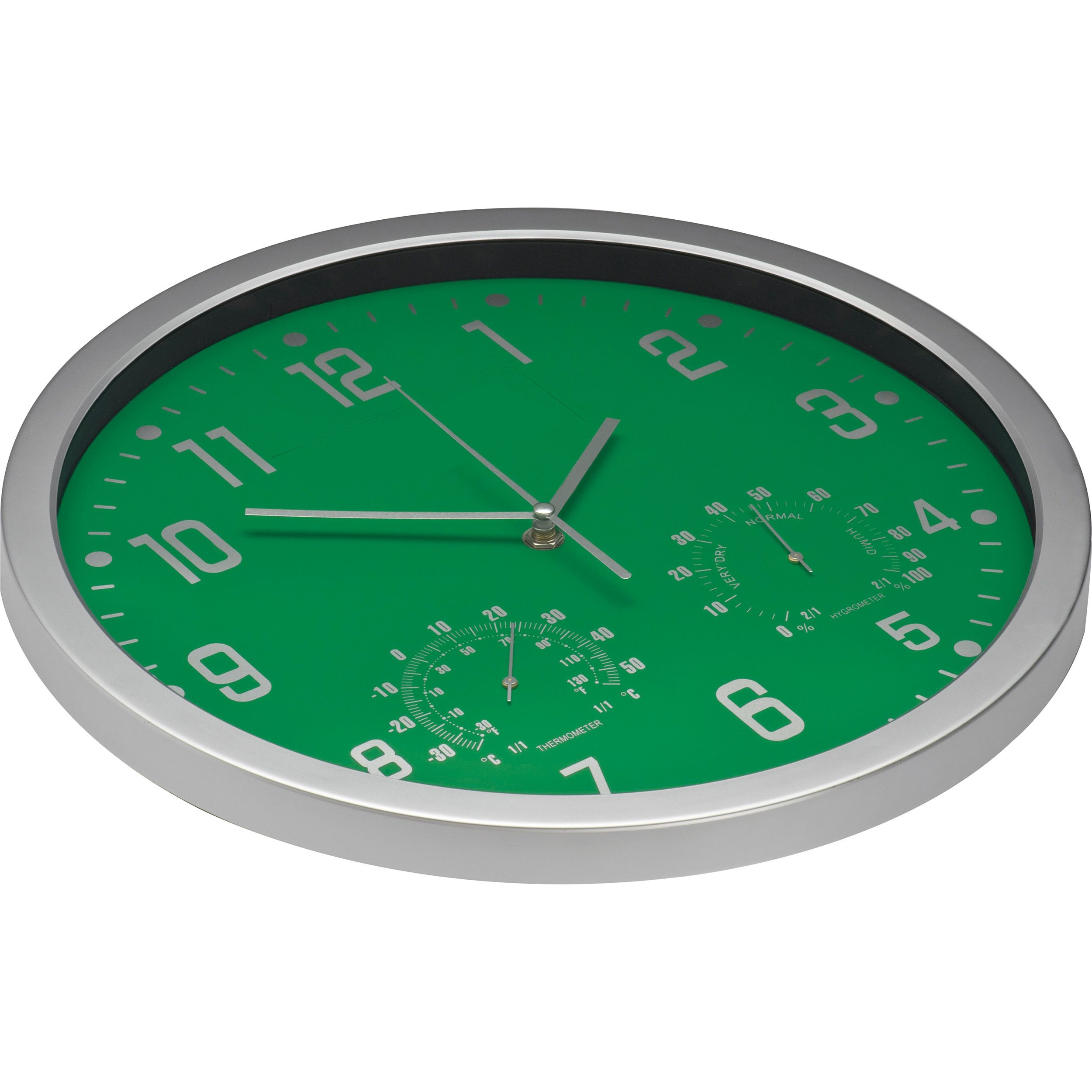 MA41238-09Wanduhr mit Hygro - und Thermometer_ gruen