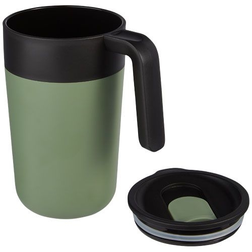 PF100731-3Nordia 400 ml doppelwandiger Becher aus Recyclingmaterial_ heather gruen