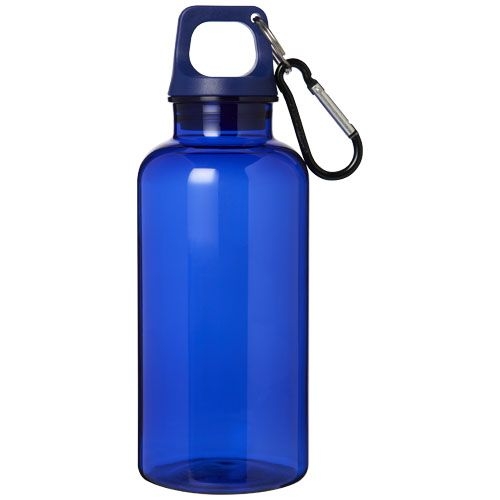 PF100778-4Oregon 400 ml RCS-zertifizierte Trinkflasche aus recyceltem Kunststoff mit Karabiner _ blau