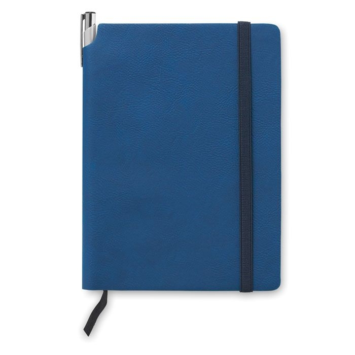 MO9108-04Softnote Notizbuch mit PU Cover_ Blau