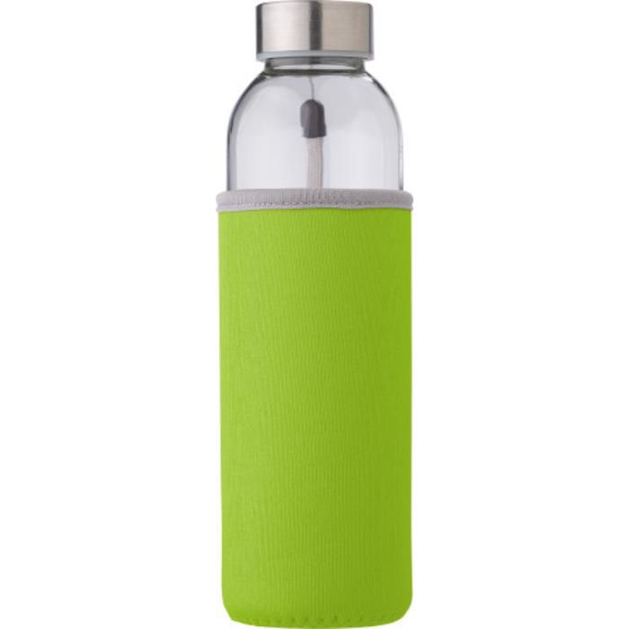 GI9301-19Glasflasche _500ml_ mit einem Neoprenhuelle Nika_ Limettengruen GI9301-19Glasflasche _500ml_ mit einem Neoprenhuelle Nika_ Limettengruen