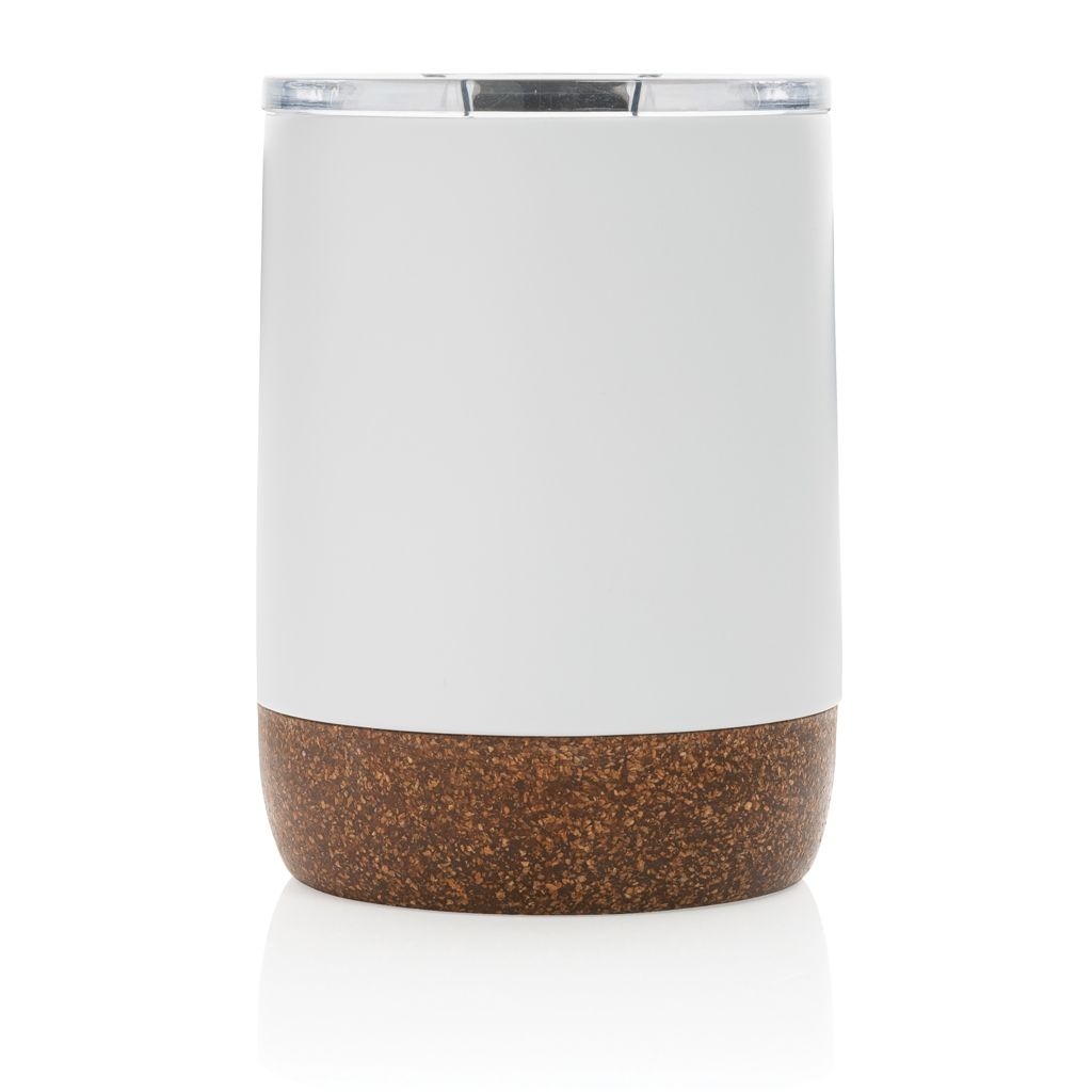 XDP435.05-3Kleine Vakuum-Kaffeetasse aus RCS rSteel _ Kork_ weiss