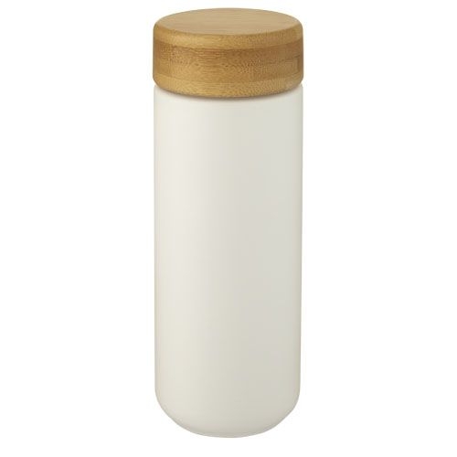 PF100705-1Lumi 300 ml Keramikbecher mit Bambusdeckel_ weiss