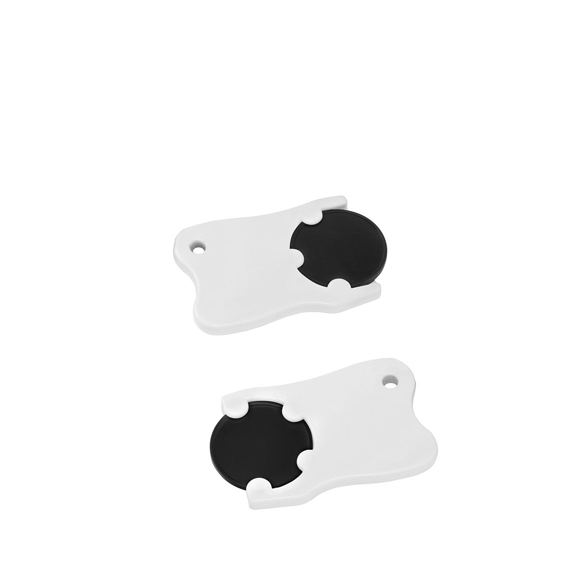 HE8287-6-0Chiphalter mit 1€-Chip _Zahn_ schwarz_ weiss