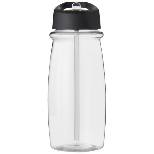 H2O Active® Pulse 600 ml Sportflasche mit Ausgussdeckel, transparent,schwarz