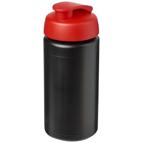 PF210072-15Baseline® Plus grip 500 ml Sportflasche mit Klappdeckel_ schwarz_rot PF210072-15Baseline® Plus grip 500 ml Sportflasche mit Klappdeckel_ schwarz_rot
