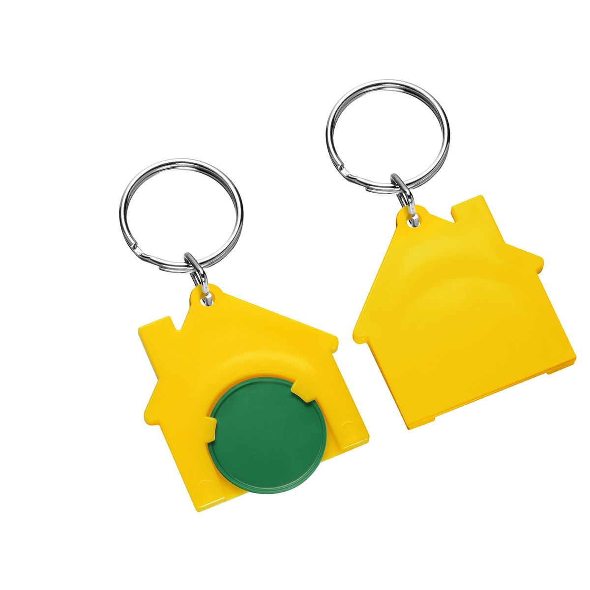 HE7516R-2-4Chiphalter mit 1€-Chip _Haus_ gruen_ gelb HE7516R-2-4Chiphalter mit 1€-Chip _Haus_ gruen_ gelb