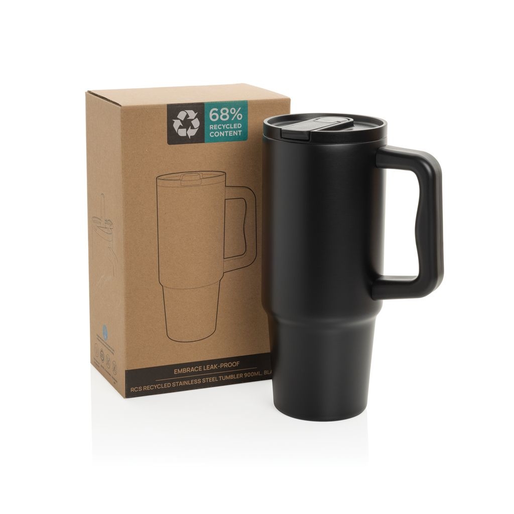 XDP437.34-01Embrace Leakproof aus RCS recyceltem Edelstahl 900ml_ schwarz