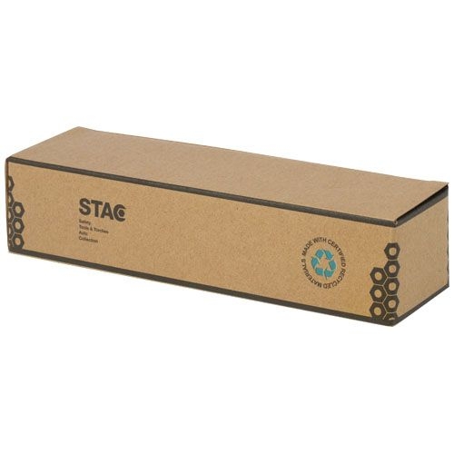 PF104570-1Kuma Taschenlampe aus Bambus und recyceltem RCS Kunststoff mit Karabinerhaken_ natur