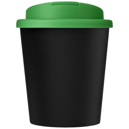 PF210455-6Americano® Espresso Eco 250 ml recycelter Isolierbecher mit auslaufsicherem Deckel _ schwarz_gruen