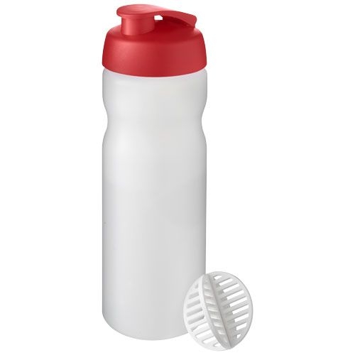 PF210703-2Baseline Plus 650 ml Shakerflasche_ rot_klar mattiert