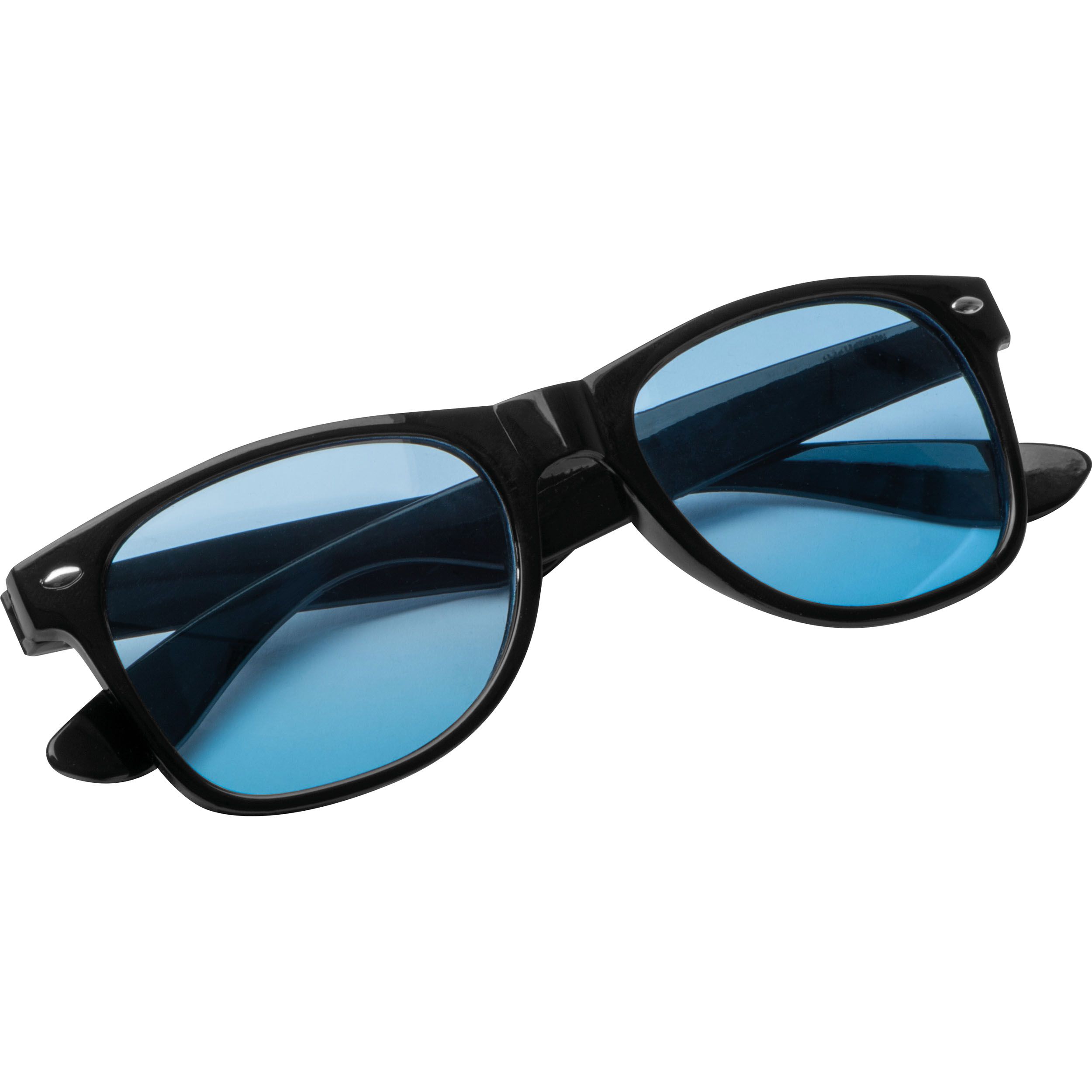 Sonnenbrille mit farbigen Gläsern, blau