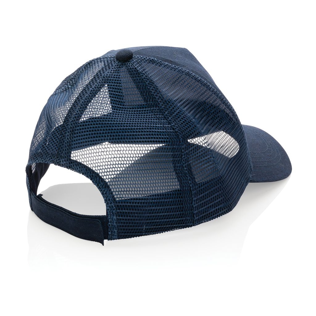 XDP453.35-9Impact AWARE™ 190gr Brushed rCotton 5 Panel Trucker-Cap_ navy blau