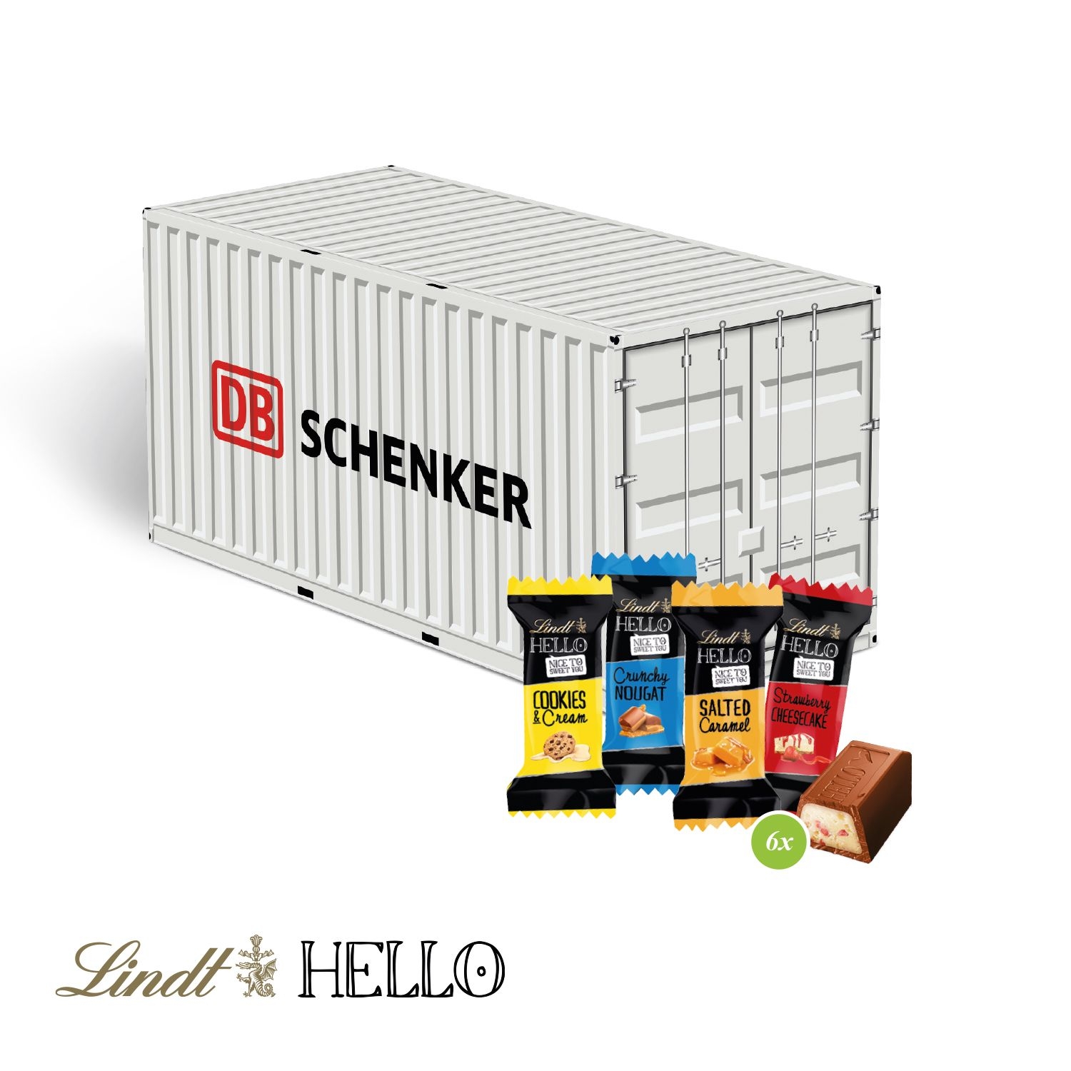 CD916863D Praesent Container mit Lindt HELLO Mini