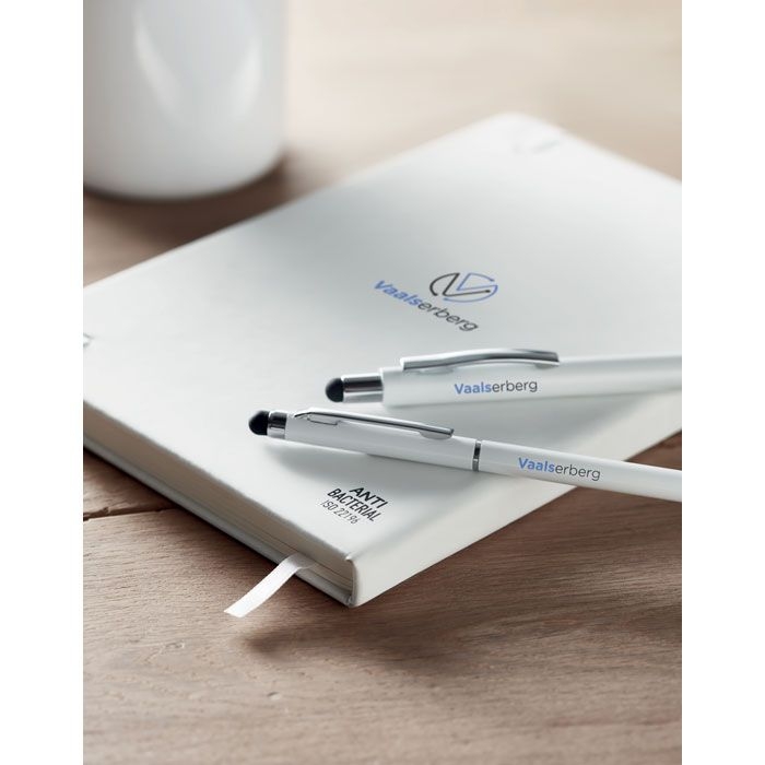 MO6141-06Arco Clean Antibakterielles A5 Notizbuch_ Weiss