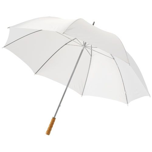PF109018-8Karl 30_ Golfschirm mit Holzgriff_ weiss