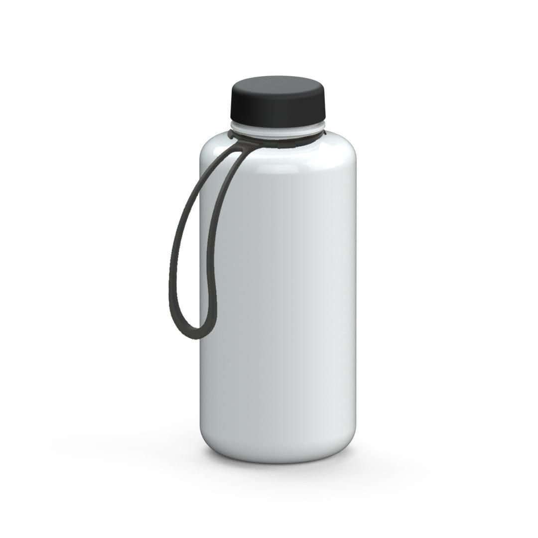 Trinkflasche "Refresh" Colour inkl. Strap, 1,0 l, weiß, schwarz