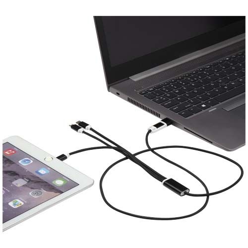 PF124386-4Versatile 5-in-1 Ladekabel aus recyceltem Aluminium_ schwarz