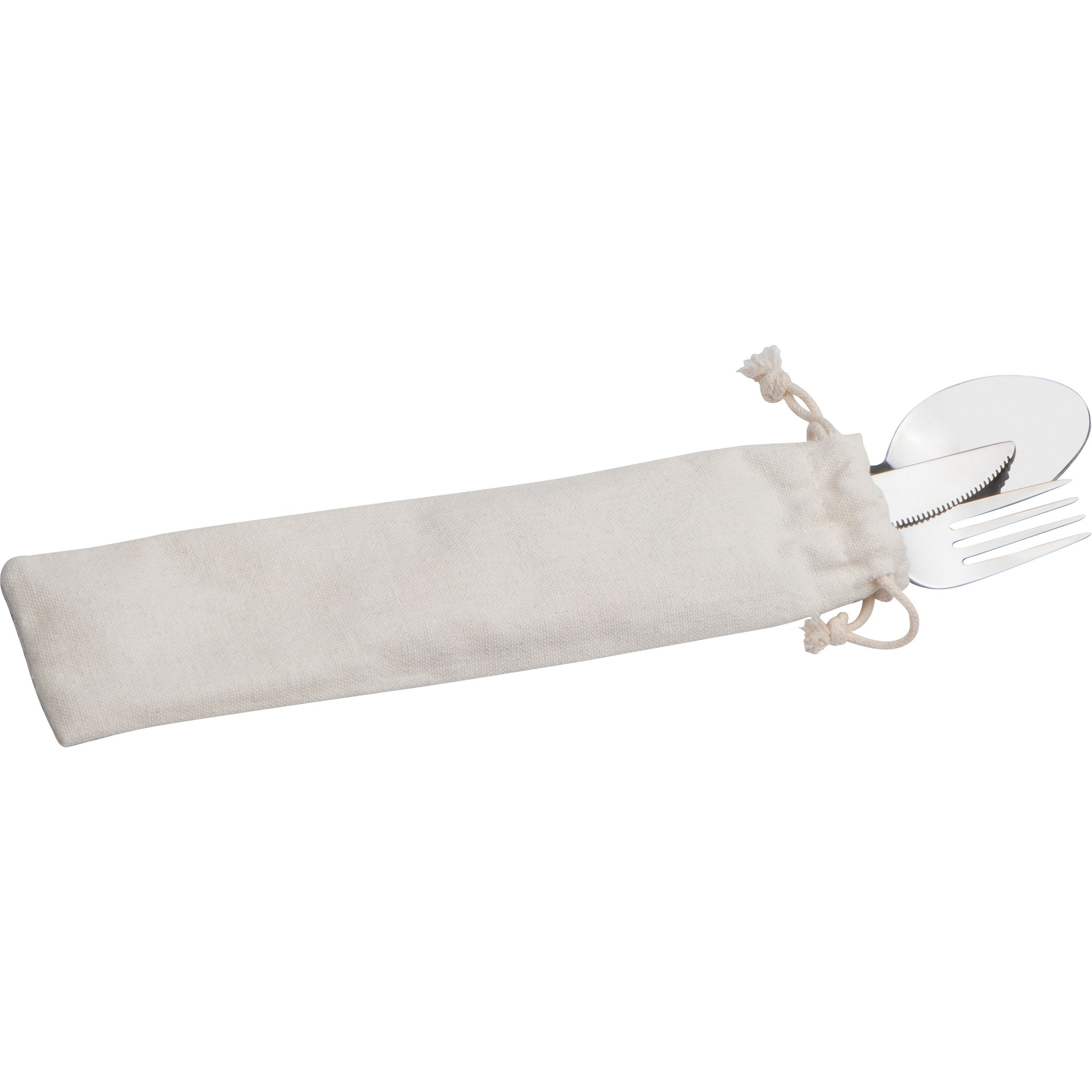 MA83582-13Besteckset in einem Baumwolltaeschchen NIKODEM_ beige