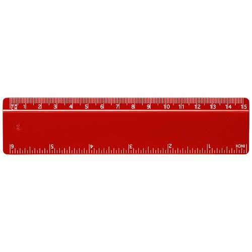 PF210467-3Refari 15 cm Lineal aus recyceltem Kunststoff_ rot