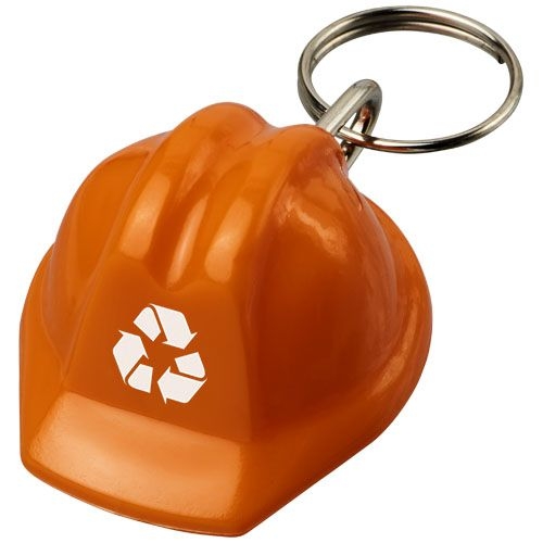 PF210189-2Kolt Schutzhelm Schluesselanhaenger aus recyceltem Material_ orange