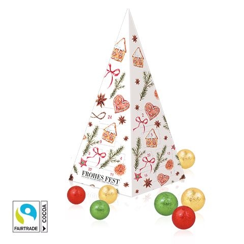 CD95168Adventskalender _Weihnachtspyramide_ mit Fairtrade® Schokolade
