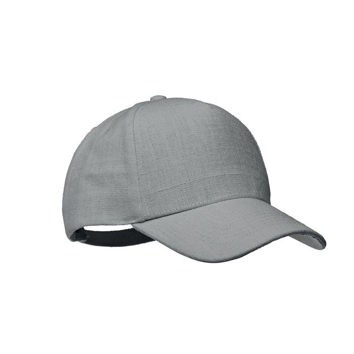 MO6176-07Naima Cap Hanf Baseball Kappe 5 Panele_ Grau