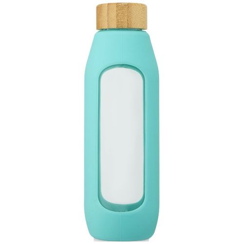 PF100666-2Tidan 600 ml Flasche aus Borosilikatglas mit Silikongriff_ tide gruen