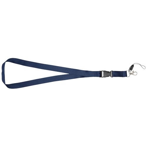 Sagan Lanyard mit abnehmbarer Schnalle und Handyband, navy