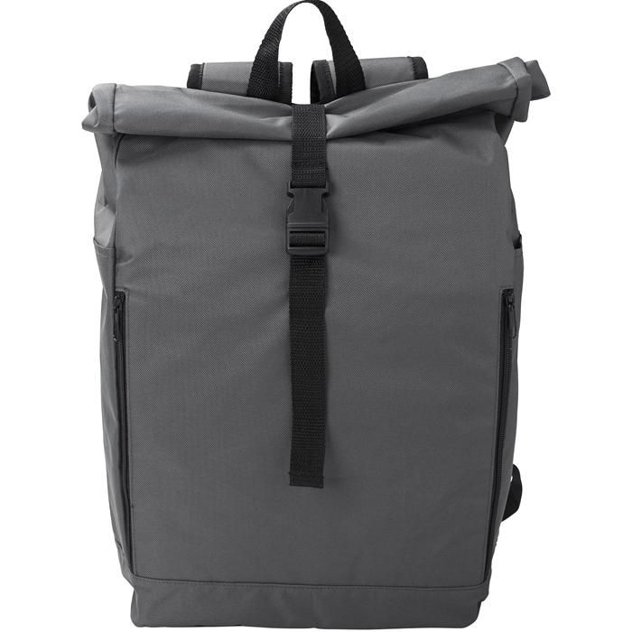 GI1015155-01rPET-Polyester _600D_ Rucksack mit Rollverschluss Evie_ schwarz