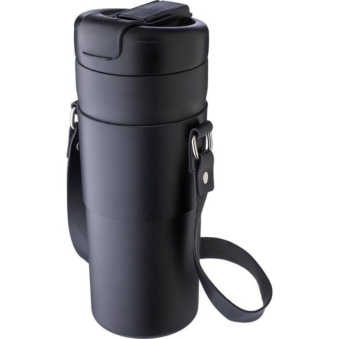 GI1172553-01Doppelwandige Edelstahl-Trinkflasche 730 ml Kelvin_ schwarz