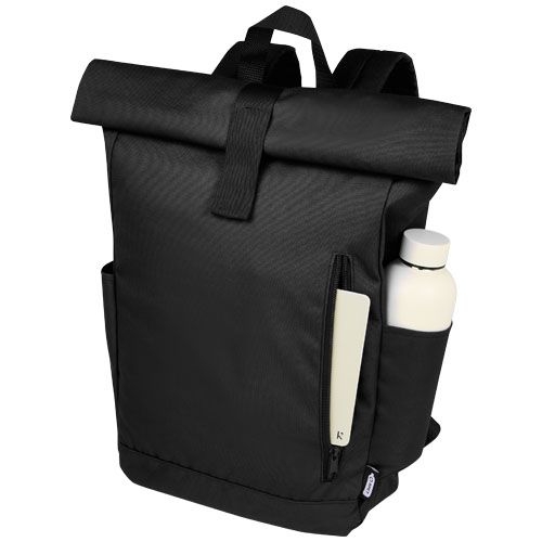 PF120659-6Byron 15_6_ GRS RPET Roll-Top Rucksack 18 L_ schwarz
