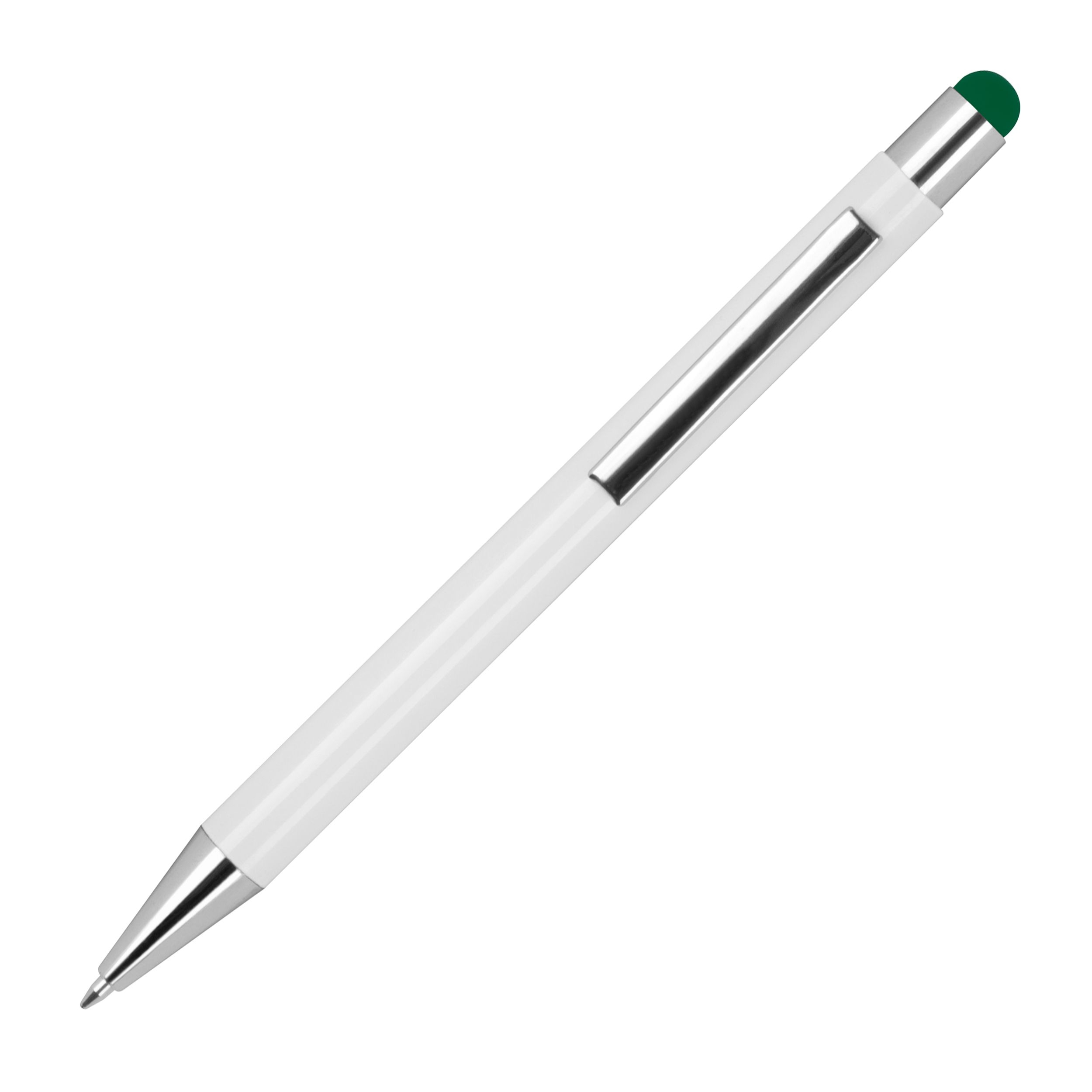 MA13238-99Kugelschreiber aus Aluminium mit gummierter Oberflaeche _ dunkelgruen