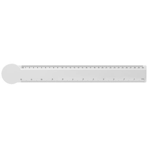 PF210464-1Tait 30 cm kreisfoermiges Lineal aus Recycling-Kunststoff_ weiss