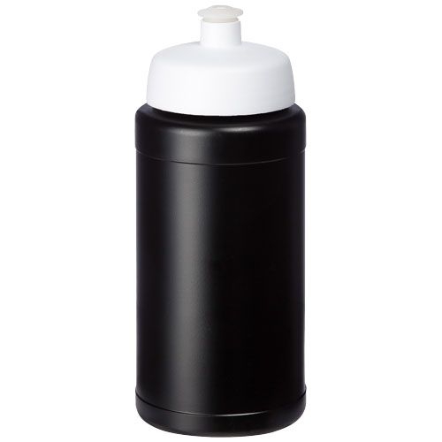 PF210688-13Baseline® Plus 500 ml Flasche mit Sportdeckel_ schwarz_weiss
