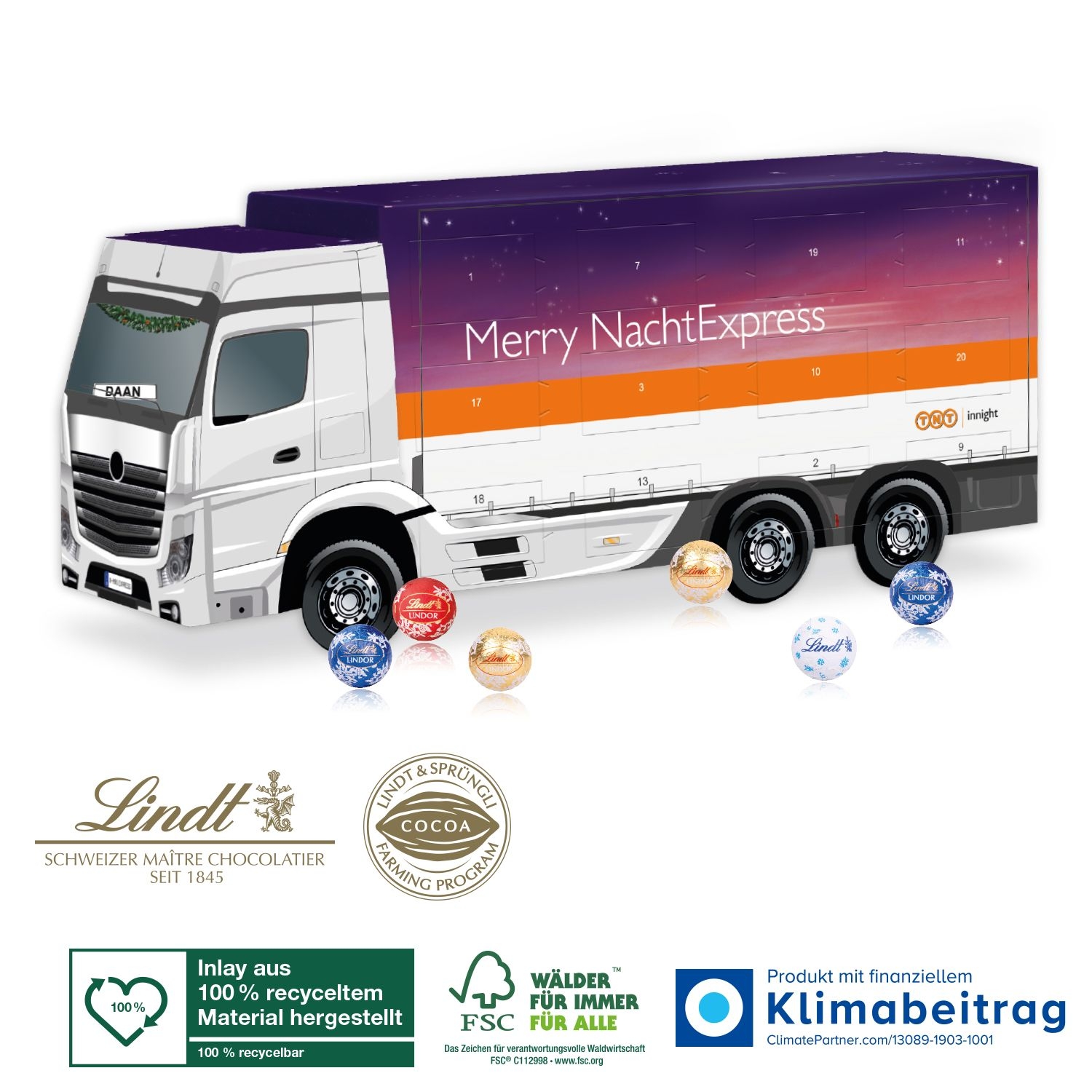 CD95374-023D Adventskalender Lindt „LKW“_ Individuelles Motiv