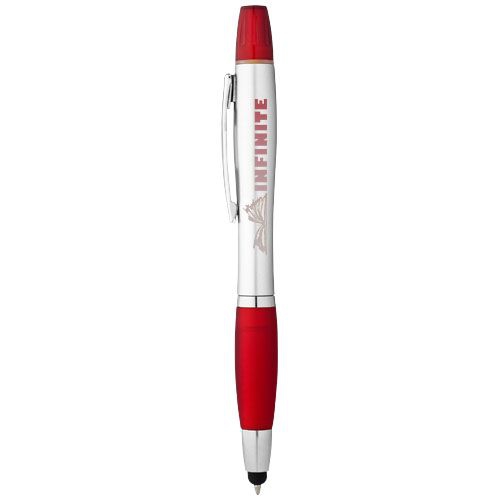 Nash Stylus Kugelschreiber und Marker, silber,rot