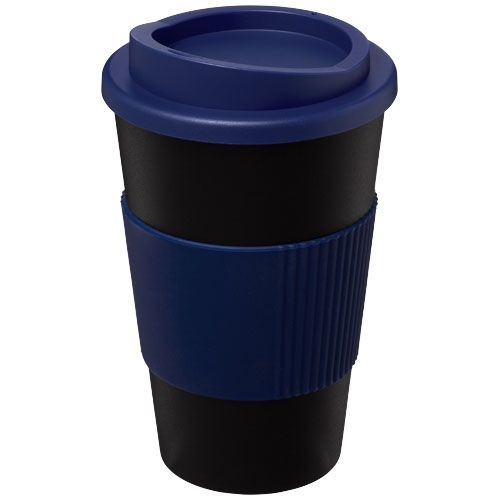 PF210002-3Americano® 350 ml Isolierbecher mit Schutzring_ schwarz_blau PF210002-3Americano® 350 ml Isolierbecher mit Schutzring_ schwarz_blau