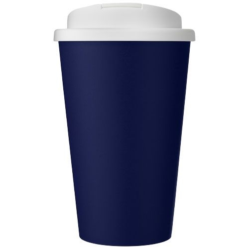 PF210425-10Americano® Eco 350 ml recycelter Becher mit auslaufsicherem Deckel_ blau_weiss