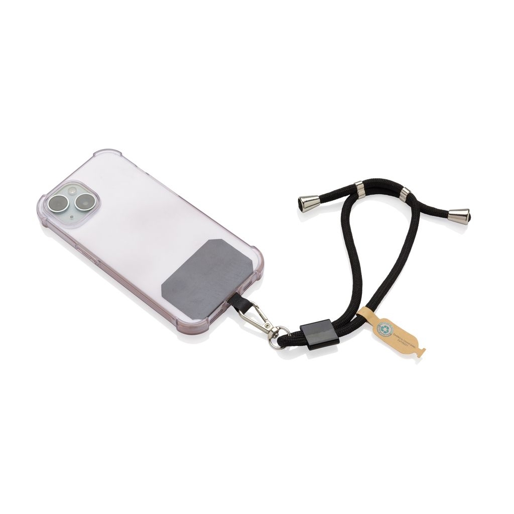 XDP302.84-01CarryLoop verstellbares Handy-Handgelenksband aus RCS rPET_ schwarz