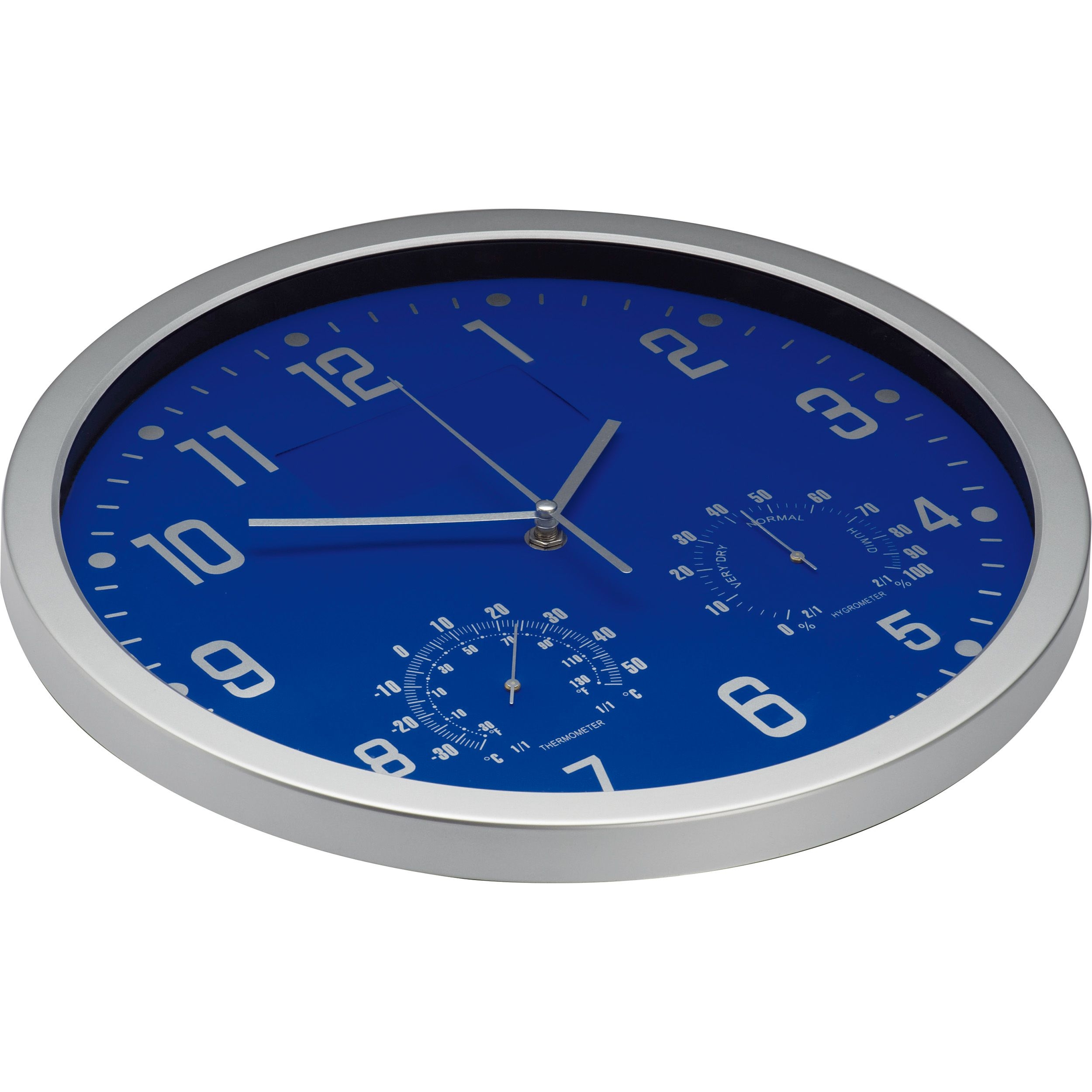 MA41238-04Wanduhr mit Hygro - und Thermometer MALCOLM_ blau