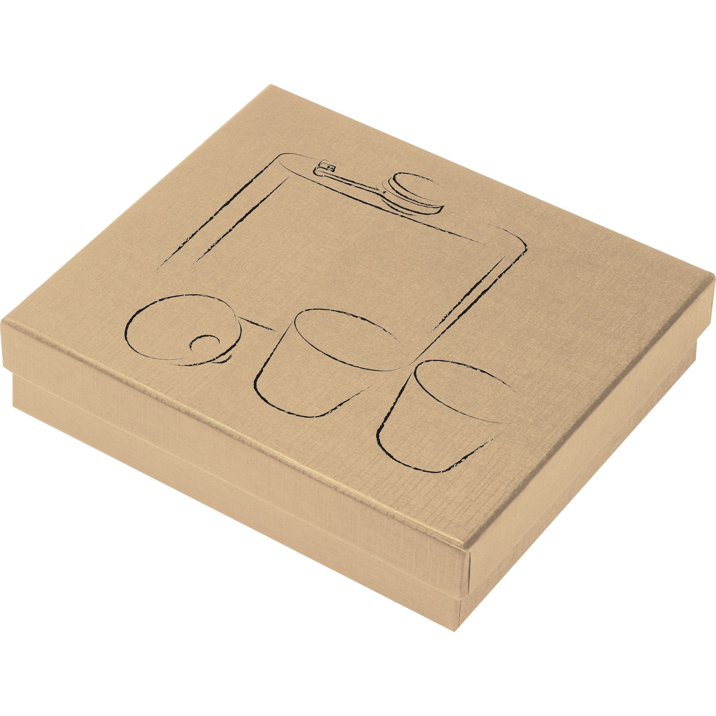 MA60168-07Flachmann Set mit 2 Pinnchen und Trichter aus Edelstahl FAITH_ silbergrau