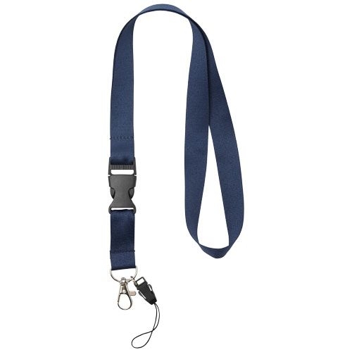 Sagan Lanyard mit abnehmbarer Schnalle und Handyband, navy