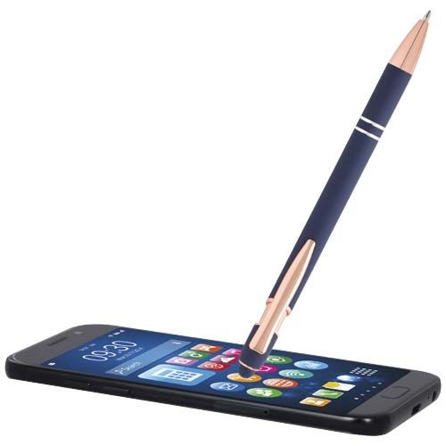 PF107974-4Nanna Kugelschreiber mit Roségold Finish _blaue Mine_ Ozeanblau