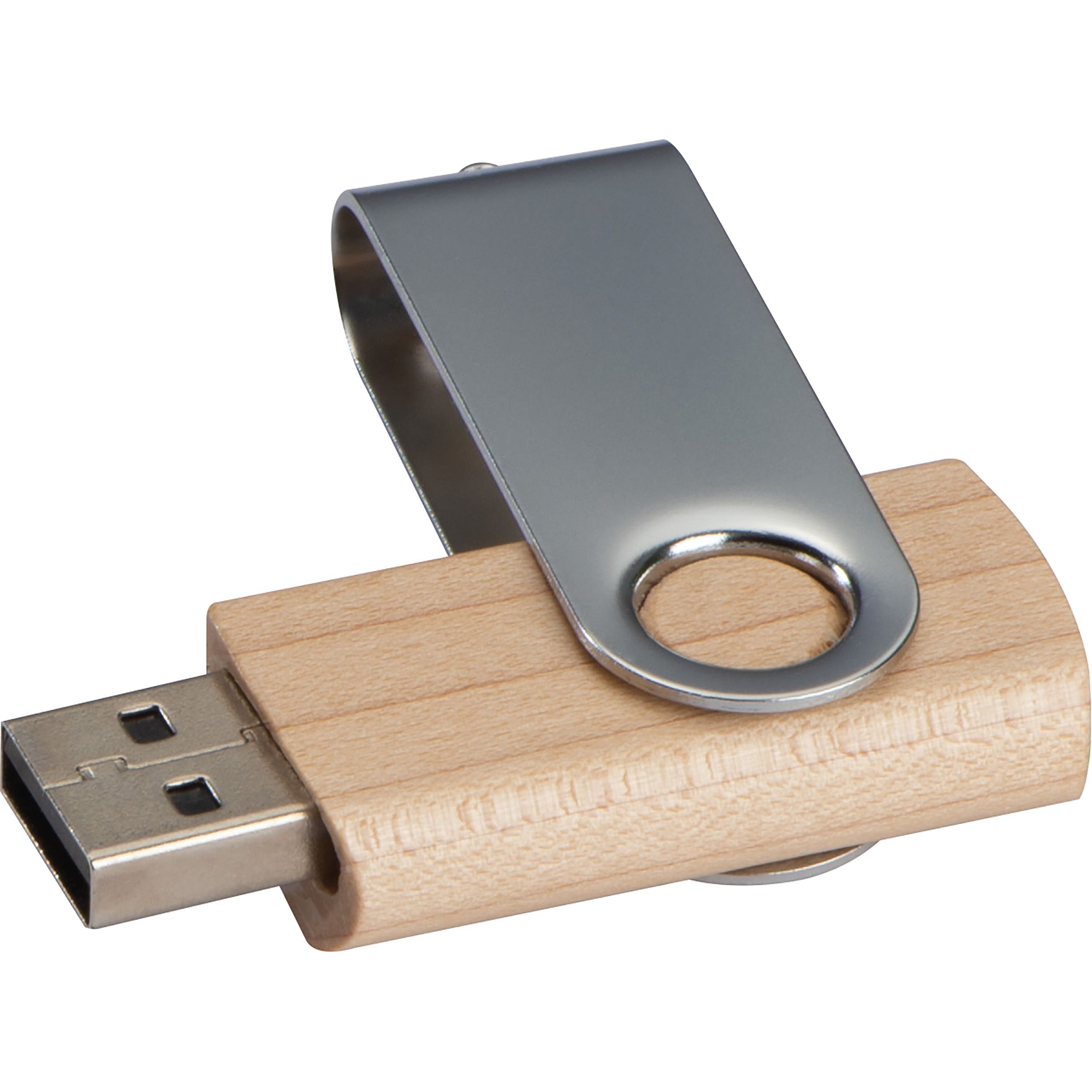 USB Stick aus hellem Holz 4GB, braun