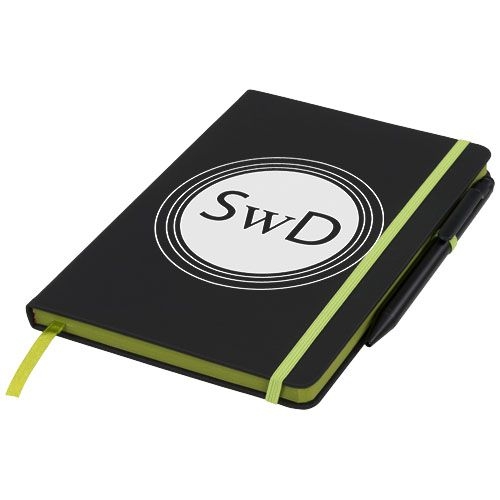 PF210210-2Noir Edge A5 Notizbuch mit farbigem Rand_ schwarz_limone