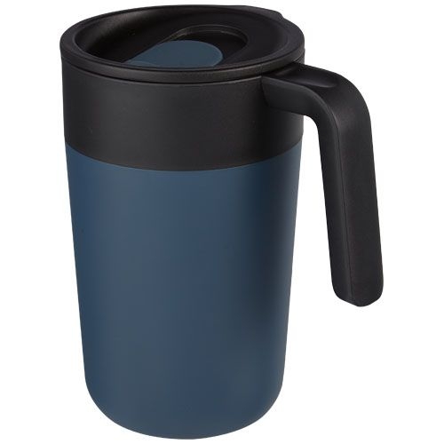 PF100731-2Nordia 400 ml doppelwandiger Becher aus Recyclingmaterial_ dunkelblau PF100731-2Nordia 400 ml doppelwandiger Becher aus Recyclingmaterial_ dunkelblau